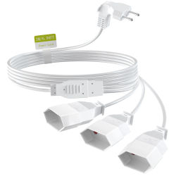 Cable de Extensión con Enchufe Tipo C Estándar Europeo, Cable de Alimentación de 0.75 mm² Compatible con TV/PC/Monitor/Aparatos Domésticos