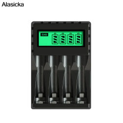 Cargador de batería inteligente con pantalla LCD con 4 ranuras para pilas recargables AA/AAA NiCd NiMh cargador aa aaa