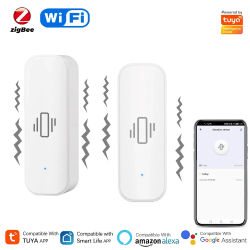 Tuya WiFi/Zigbee Sensor de vibración inteligente protección de seguridad del hogar aplicación Smartlife Monitor remoto en tiempo Real notificación de alarma