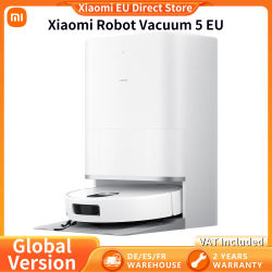 Versión Global Xiaomi Robot Vacuum 5, control por aplicación, control por voz inteligente, succión de 20000Pa, aspiradora con mopa extensible y cepillo lateral, autolimpieza (X20+ x20 actualización)