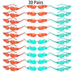 30 pares de gafas de sol sin montura en forma de llama, moda de Color caramelo, decoración para vacaciones en la playa, gafas de sol de diseño de marca de moda, tonos Rave