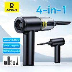 Baseus-aspiradora de coche, soplador de aire, inflado de bombeo, potente aparato de limpieza portátil para coche, limpiador de vehículos inalámbrico en forma de T