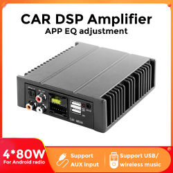 Procesador de Sonido DSP para Automóvil Mekede 4*80W, Amplificador Hi-Fi, Ecualizador, Crossover, Retardo SFC para Altavoces Android, Subwoofer, Radio Estéreo para Automóvil, Compatible con Control