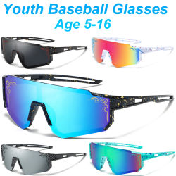 Gafas de sol de béisbol para niños, gafas deportivas para ciclismo de 1 a 8 años, gafas para exteriores para bicicleta de montaña, gafas UV400 para niños y niñas