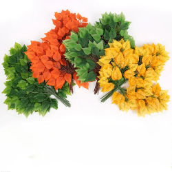12 piezas de hojas de abedul artificiales, ramas, decoraciones de jardín, hojas, decoraciones de boda, plantas simuladas grandes