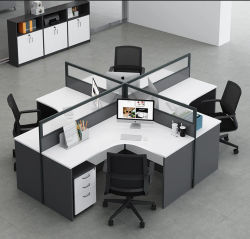 Muebles de Oficina Modernos Modulares Blancos, Estación de Trabajo de Oficina para 2, 4, 6, 8 Personas, Mesa de Oficina para Personal