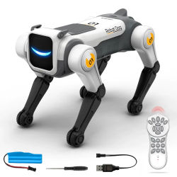 Perro Robot Mecánico RC Inteligente con IA, Comandos de Voz, Programable, Canta, Baila, Acrobacias Electrónicas, Perro Robot Biónico Inteligente
