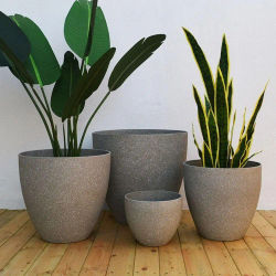 Maceta de bonsái de piedra de imitación esmerilada, maceta para balcón, suministros de decoración del hogar, maceta de cultivo y crecimiento de plantas de gran capacidad