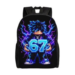 Mochila de Moda para Gamers, 67 Core Blue, Ligera, para Escuela, Senderismo, Viajes, con Diseño de Robot, para Hombres y Mujeres, con Compartimento para Laptop