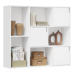 WOLTU Estantería de pie Estantes para libros Estante de almacenamiento de archivos con 8 compartimentos abiertos Organizador de carpetas para oficina Sala de estar