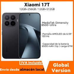 Versión Global Xiaomi 17T Smartphone MediaTek Dimensity 8500-Ultra Pantalla de 6.59" 120Hz con Protección Ocular Cámara Leica de 50MP Batería de 6500mAh 67W Teléfono Móvil Xiaomi