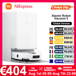 Nuevo Robot Aspirador Xiaomi 5 Versión Global 2025, Succión de 20000Pa, Mopa Extensible y Cepillo Lateral, Autolimpieza, Control por Voz Inteligente, Control por APP (X20+ Actualización X20)