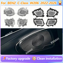Para Benz Clase C W206 GLC X254 2022-2026, Cubierta Iluminada LED de 64 Colores para 4 Puertas, Nueva Cubierta de Altavoz LED para Auto, Accesorios Interiores