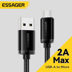 Cable Micro USB Essager, Cable de datos de carga rápida para Xiaomi Realme Huawei OPPO Samsung, Cable cargador de teléfono móvil, Micro Cable USB