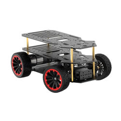 Ackerman-Robot de Metal para coche, chasis RC con Motor codificador Dual, Servo de volante delantero, Kit de bricolaje programable, carga de 5KG, 4WD
