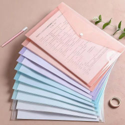 5-50 carpetas de archivos de plástico transparente A4, bolsas de almacenamiento de documentos de PP impermeables, para papeles de exámenes de estudiantes y organización de oficinas