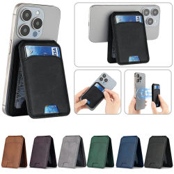 Funda Magnética para Teléfono con Tarjetero de Cuero PU, con Soporte y Bolsillo para Tarjetas de Crédito, Compatible con Magsafe, para Teléfonos Apple y Dispositivos Samsung Galaxy