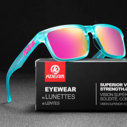 Gafas de Sol Polarizadas Kdeam 2025 para Hombre y Mujer, Gafas de Moda Unisex de Marca, Lentes de Espejo Rojas para Parejas