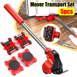 Juego de Herramientas para Mover Muebles Resistentes - 5/8 Piezas, Deslizadores Multiusos con Ruedas para Levantar y Mover sin Esfuerzo, Protector de Pisos de Madera