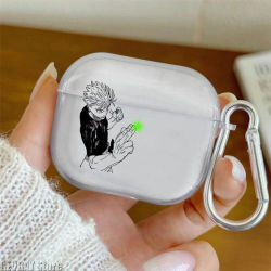 Funda Transparente de Anime Gojo Satoru para Airpods Pro 3 2 1 4, Fundas Bonitas de Dibujos Animados Japoneses, Funda Protectora de TPU para Auriculares