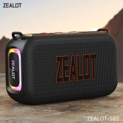 ZEALOT-S85 Altavoz Bluetooth Portátil 3D de 50W con Doble Diafragma, Resistente al Agua IPX6, Altavoz con Correa para Exteriores