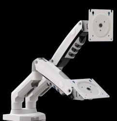 Soporte de monitor de brazo doble de color blanco Soporte de montaje de 17-30 pulgadas Carga 2-9 Kgs cada uno NB F160