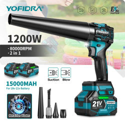 Soplador eléctrico YOFIDRA, soplador Turbo de 80000RPM, ventilador de chorro y aspiradora, herramienta de soplado de polvo de mano para pines de batería Makita de 18V