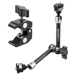 Lanxire-montaje de abrazadera de brazo mágico articulado con Super abrazadera, montaje de Monitor de cámara con pasadores y agujeros de localización ARRI de 1/4 "y 3/8", 11"
