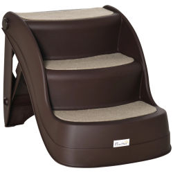 PawHut Escalera para Perros Plegable con Alfombras Antideslizantes 49x38x38 cm