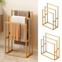 Toallero de baño de 3 niveles, estante ancho para secar toallas, toallero independiente, soporte para toallas de piscina y mantas, expositor para baño