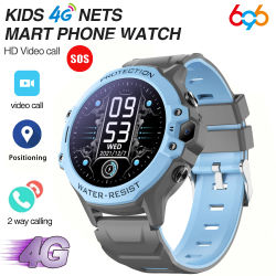 Niños 4G Video llamada Chat relojes inteligentes estudiante 1,28 "impermeable WIFI LBS ubicación 700Mah batería calculadora niños Smartwatch