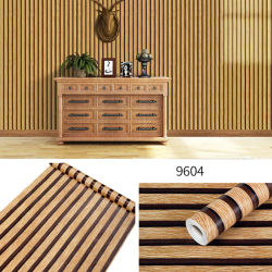 Papel tapiz autoadhesivo a rayas de madera de PVC de 45CM, fondo de pared, escritorio, gabinete, muebles, renovación, pegatina impermeable