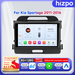 Reproductor Multimedia para Auto Hizpo de 9 Pulgadas para KIA Sportage 3 2010-2016, Monitor Inteligente, Carplay Inalámbrico, Android Auto, Estéreo, ADAS, GPS, 4G, SWC