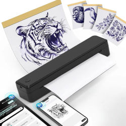 Máquina de transferencia de tatuajes inalámbrica, impresora térmica de plantillas para tatuajes Bluetooth, Compatible con teléfonos inteligentes y PC