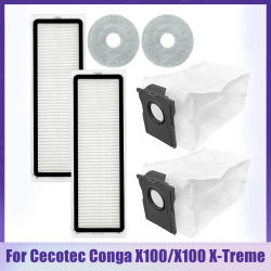 Bolsa de polvo de gran capacidad, filtros HEPA, paño de mopa, almohadillas, repuesto de aspiradora para Cecotec Conga X100/X100 x-treme Robot aspirador