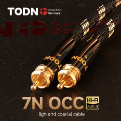 TODN Cable Coaxial de Audio Digital 75Ω 7N OCC alta gama Rca a Rca Cable estéreo macho altavoz Hifi Subwoofer Cable sub cable