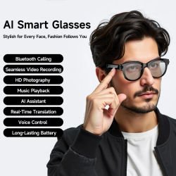 Gafas Inteligentes con IA, Cámara, Grabación de Video, Reconocimiento de Fotos por IA, Llamadas Bluetooth, Traducción de Voz, Gafas de Sol para Hombre y Mujer