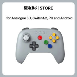 Controlador Bluetooth 8BitDo 64 con Joysticks de Efecto Hall para 3D Analógico, Nintendo Switch, Switch 2, Windows y Android, PC