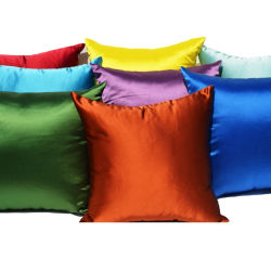 Funda de almohada de seda imitada 100% funda de cojín de satén 50X50 funda de almohada sólida 60x60cm decoración del hogar para sofá silla 45x45 40X40 suave