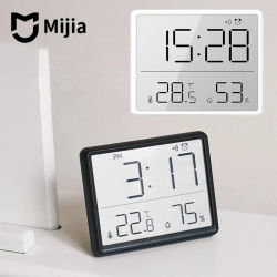 Termómetro Higrómetro Multifunción MIJIA, Monitor Electrónico Automático de Temperatura y Humedad, Reloj de Pared