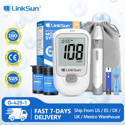 Monitor de glucosa en sangre G-425-1 50 tiras de alta precisión + brillo 1 monitor de azúcar en sangre 1 dispositivo de lanzamiento Kit de prueba de Diabetes