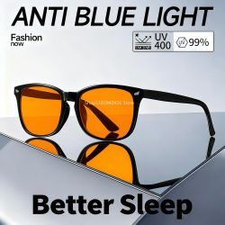 Gafas de luz azul para hombre, gafas para dormir para bloqueo de luz azul, lentes rojas para juegos de ordenador, Reduce la fatiga ocular, gafas de luz azul