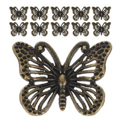 10 Uds. Tiradores de mariposa, perilla de cajón de gabinete, perillas de gabinete de animales Vintage para muebles de tocador antiguos, tiradores de Metal