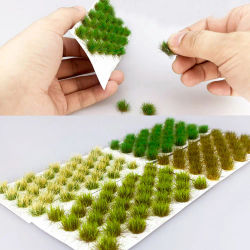 Mutlicolor-Simulación de hierba modelo de nido, Escena de arena, Material de bricolaje, hierba realista, Tuft, arbustos de hierba en miniatura, paisaje de racimo de plantas
