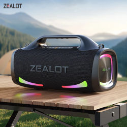 ZEALOT-S79 Altavoz portátil para fiesta con Bluetooth 5.2, mango portátil, tiempo de reproducción las 24 horas, para fiesta, camping