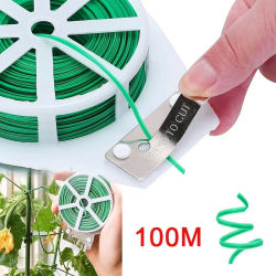 Ataduras de jardín multifuncionales, correas para plantas trepadoras, reutilizables, de alambre de hierro autocortable, para plantas de flores y enredaderas.