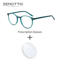 ZENOTTIC, gafas graduadas a la moda para hombres y mujeres, gafas progresivas de acetato, gafas redondas para miopía, hipermetropía, gafas antiluz azul