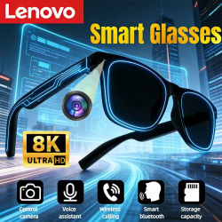 Gafas Inteligentes Lenovo con IA, Control Táctil, Cámara para Fotos, Grabación, Traductor, Asistente de Voz, Música, Bluetooth Inalámbrico, Modelo 2026