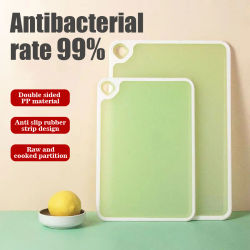 Tabla de cortar antimicrobiana de doble cara para cocina, tabla auxiliar para alimentos para bebés, sección delgada de tablas de cortar a prueba de moho