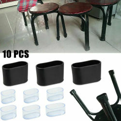 Tapas de goma para patas de silla, cubiertas ovaladas para muebles, pies de mesa, protectores de suelo para Patio al aire libre, jardín, oficina, muebles para el hogar, 10 piezas